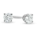 AV Diamonds Earrings LADIES SOLITAIRE STUD EARRING 1/3 CT ROUND DIAMOND 14K WHITE GOLD (EXCELLENT QUALITY)