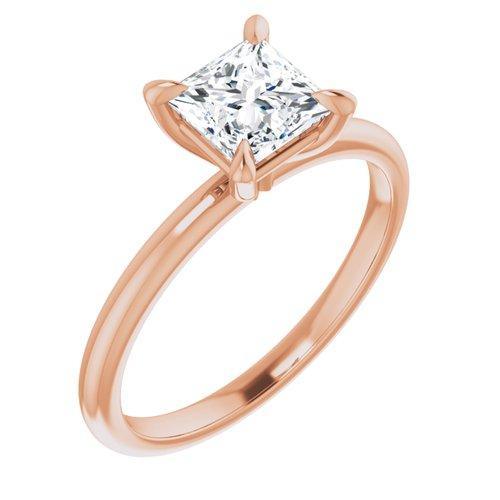 BW JAMES Engagement Ring Princess / Rose "The Olivia" 14K Solitaire Engagement Ring Semi Mount