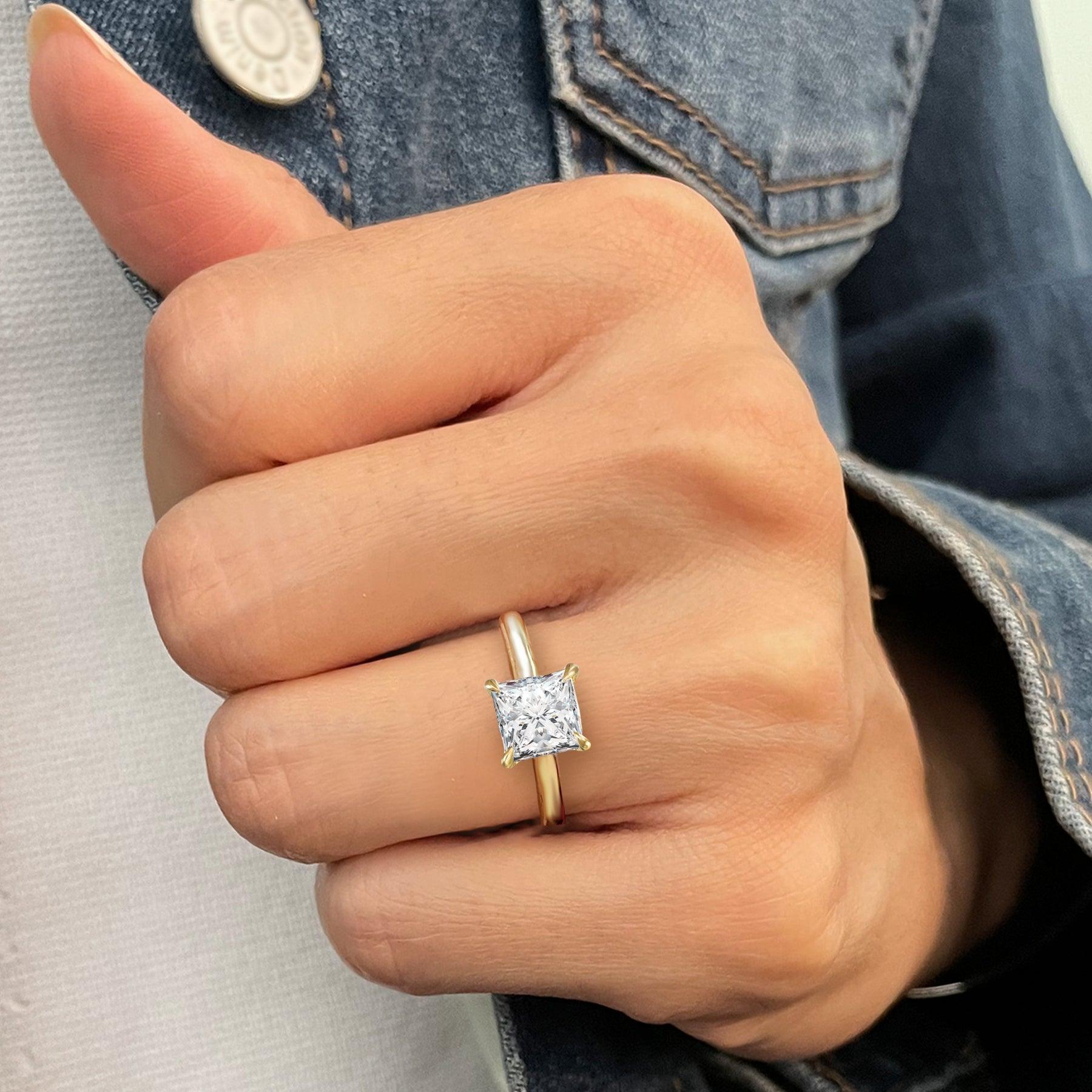 Princess cut diamond semi mount Clearance