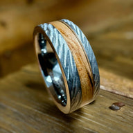 BW James Jewelers ALT Wedding Band “Rugged Old Ironsides" 100% USA Made Rugged Tungsten Ring With Wood From USS Constitution Ship