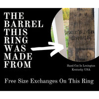 BW James Jewelers ALT Wedding Band “The Bluegrass Guitar Player”  Kentucky Bourbon Whiskey Barrel Black Ceramic Ring With Guitar String
