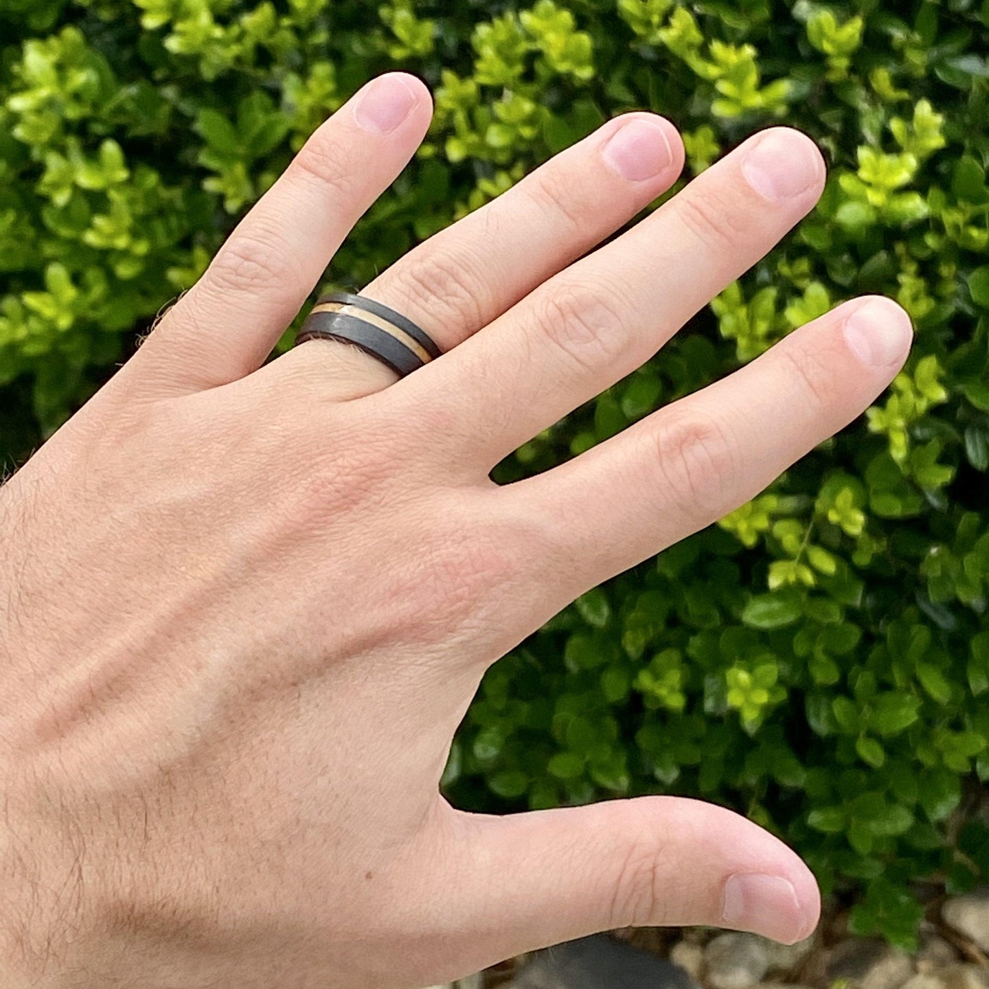 BW James Jewelers ALT Wedding Band “The Frankfort” Kentucky Bourbon Barrel Tungsten Ring