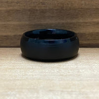 BW James Jewelers ALT Wedding Band “The Mach 5” 8mm Black Tungsten Ring With Brushed Finish