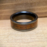 BW James Jewelers ALT Wedding Band “The Olympic” 100% USA Made Black Ceramic Ring With Wood From The RMS Olympic