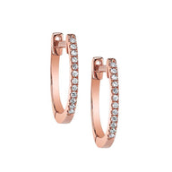 BW James Jewelers Earrings Classic Hoop Diamond Earrings Rose Gold