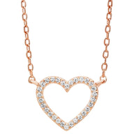 BW James Jewelers Necklace 14k Rose Gold Diamond Heart Pendant