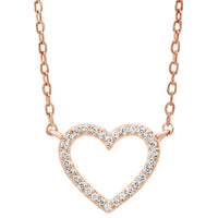 BW James Jewelers Necklace 14k Rose Gold Diamond Heart Pendant