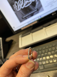 BW James Jewelers Size 5.5 14k White Gold Mined Diamond Band With JM Care Plan