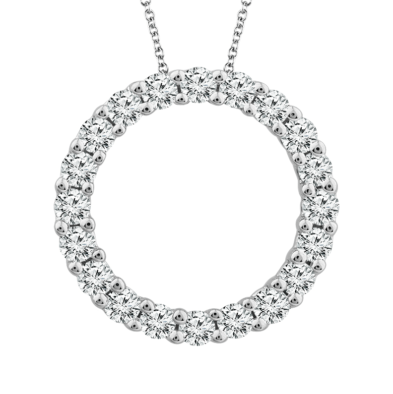 BW James Jewelers White Gold Circling Back Diamond Necklace