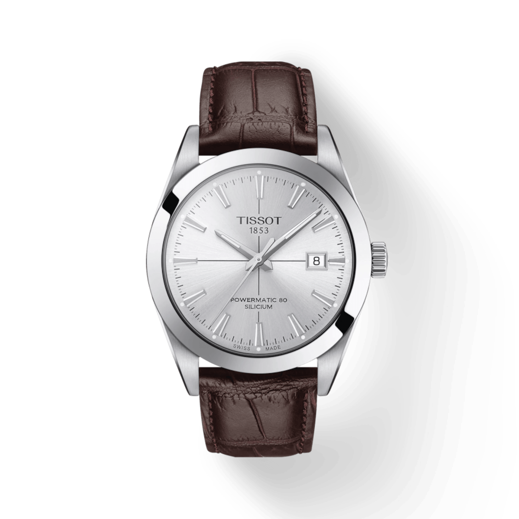Tissot Gentleman Powermatic 80 Silicium Swiss Made Brown Leather