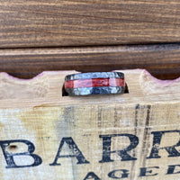 BW James Jewelers ALT Wedding Band "The Tide" 100% USA Made Build Your Own Ring Black Diamond Ceramic Scored Finish Offset Inlay