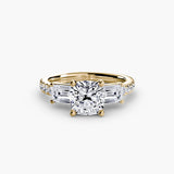 Three-Stone Ring with Pavé Band 4