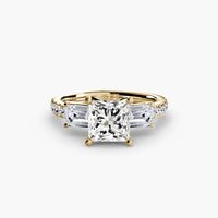Three-Stone Ring with Pavé Band 4