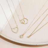 AURELIE GI Necklaces EMMA | Open Diamond Heart Necklace