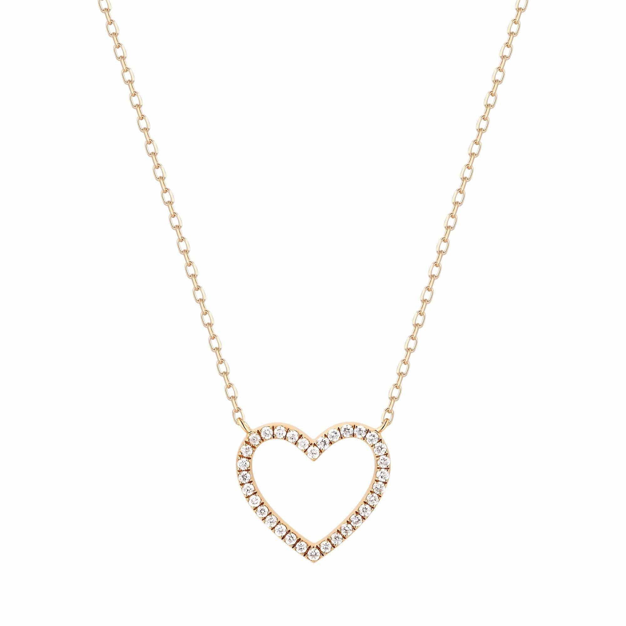 AURELIE GI Necklaces Yellow Gold EMMA | Open Diamond Heart Necklace