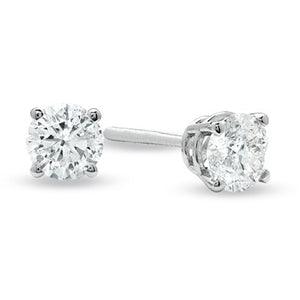 AV Diamonds Earrings LADIES SOLITAIRE STUD EARRING 1/2 CT ROUND DIAMOND 14K WHITE GOLD (EXCELLENT QUALITY)