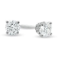 AV Diamonds Earrings LADIES SOLITAIRE STUD EARRING 1/2 CT ROUND DIAMOND 14K WHITE GOLD (EXCELLENT QUALITY)