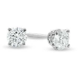 AV Diamonds Earrings LADIES SOLITAIRE STUD EARRING 1/3 CT ROUND DIAMOND 14K WHITE GOLD (EXCELLENT QUALITY)