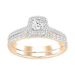 AV Diamonds LADIES BRIDAL RING SET 1/2 CT PRINCESS/ROUND DIAMOND 14K ROSE GOLD