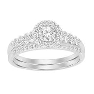 AV Diamonds LADIES BRIDAL RING SET 1/2 CT ROUND DIAMOND 14K WHITE GOLD