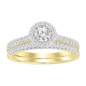 AV Diamonds LADIES BRIDAL RING SET 1/2 CT ROUND DIAMOND 14K YELLOW GOLD