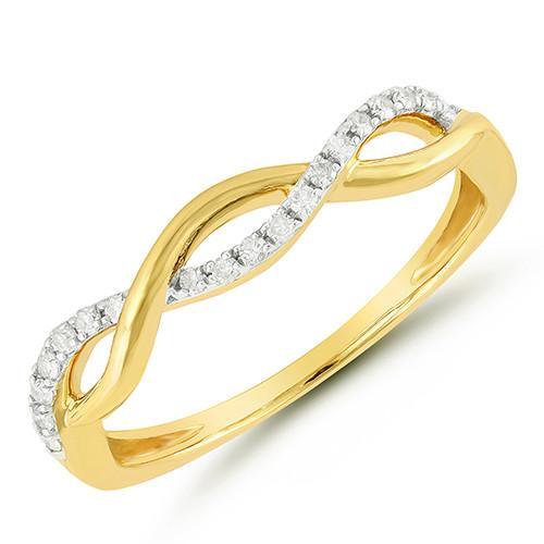 BW James diamond wedding bands Yellow Gold Diamond Twist Ring