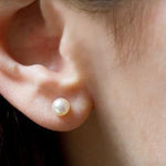 BW James Earrings Fresh Water Pearl Stud Earrings Set In Silver