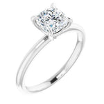 BW JAMES Engagement Ring Cushion / White "The Olivia" 14K Solitaire Engagement Ring Semi Mount