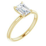 BW JAMES Engagement Ring Emerald / Yellow "The Olivia" 14K Solitaire Engagement Ring Semi Mount