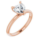 BW JAMES Engagement Ring Heart / Rose "The Olivia" 14K Solitaire Engagement Ring Semi Mount