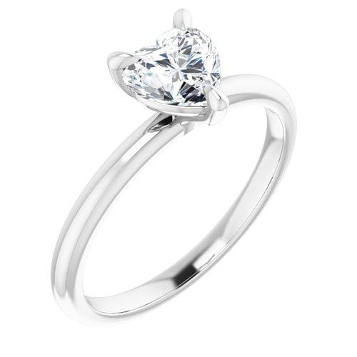 BW JAMES Engagement Ring Heart / White "The Olivia" 14K Solitaire Engagement Ring Semi Mount