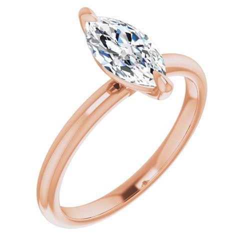 BW JAMES Engagement Ring Marquise / Rose "The Olivia" 14K Solitaire Engagement Ring Semi Mount