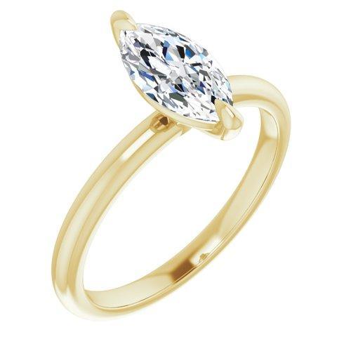 BW JAMES Engagement Ring Marquise / Yellow "The Olivia" 14K Solitaire Engagement Ring Semi Mount
