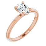 BW JAMES Engagement Ring Oval / Rose "The Olivia" 14K Solitaire Engagement Ring Semi Mount
