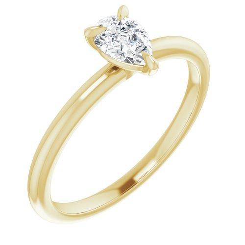 BW JAMES Engagement Ring Pear / Yellow "The Olivia" 14K Solitaire Engagement Ring Semi Mount