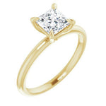 BW JAMES Engagement Ring Princess / Yellow "The Olivia" 14K Solitaire Engagement Ring Semi Mount