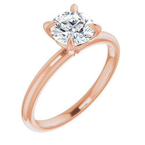 BW JAMES Engagement Ring Round / Rose "The Olivia" 14K Solitaire Engagement Ring Semi Mount