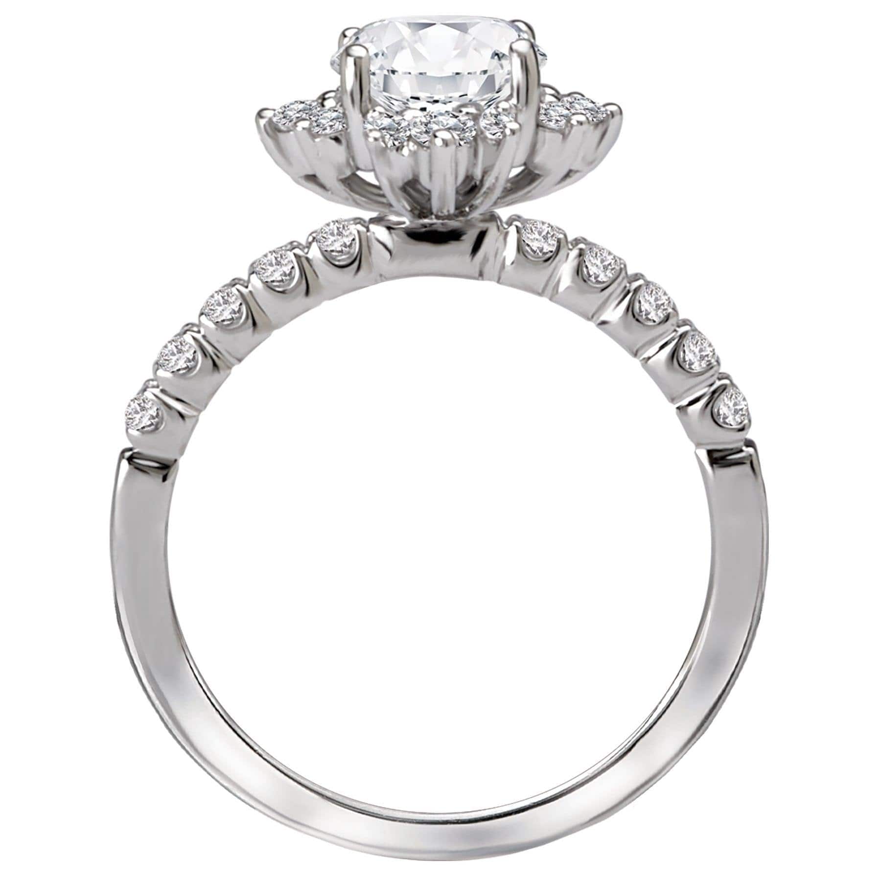 BW JAMES Engagement Rings > Diamond Rings " The Argentina" Halo Semi-Mount Diamond Ring