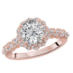 BW JAMES Engagement Rings Rose Gold " The Vegas" Halo Semi-Mount Diamond Ring