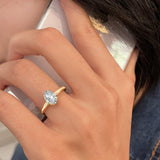 BW JAMES Engagement Rings "The Allison" Oval Solitaire Hidden Halo Semi-Mount Diamond Ring