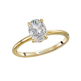 BW JAMES Engagement Rings "The Allison" Oval Solitaire Hidden Halo Semi-Mount Diamond Ring