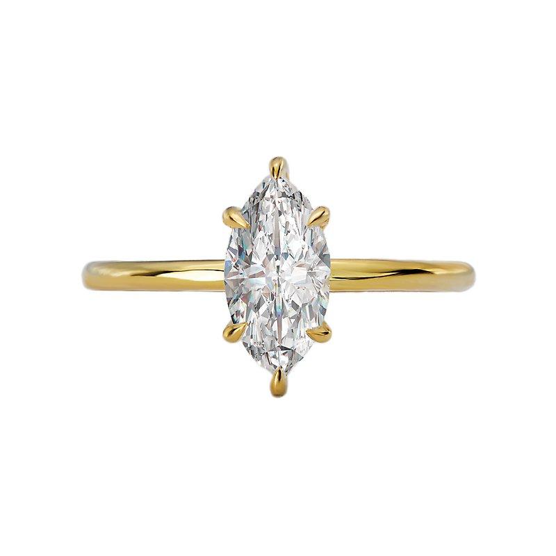 BW JAMES Engagement Rings "The Amy" Marquise Cut Solitaire Hidden Halo Semi-Mount Diamond Ring