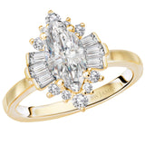 BW JAMES Engagement Rings "The Anastasia" Marquise Shape Halo Semi-Mount Diamond Ring