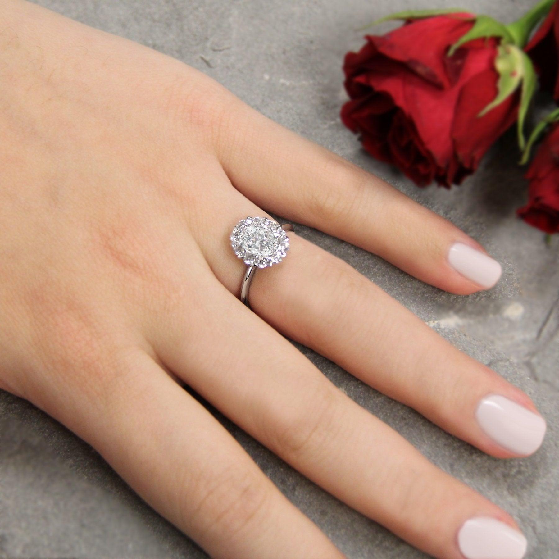 BW JAMES Engagement Rings "The Atlanta"  Halo Semi-Mount Diamond Ring