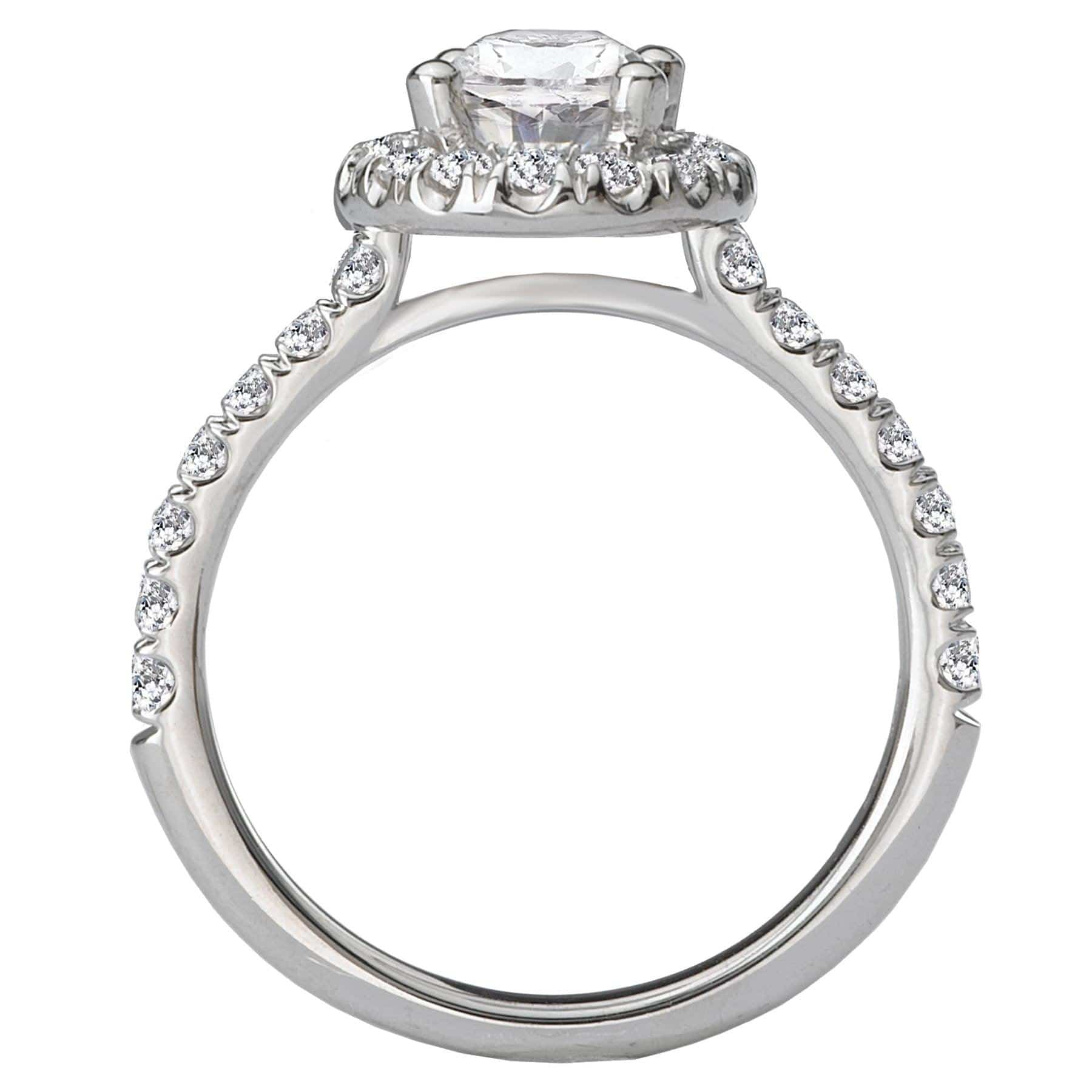 BW JAMES Engagement Rings "The Aurora" Halo Semi-Mount Diamond Ring