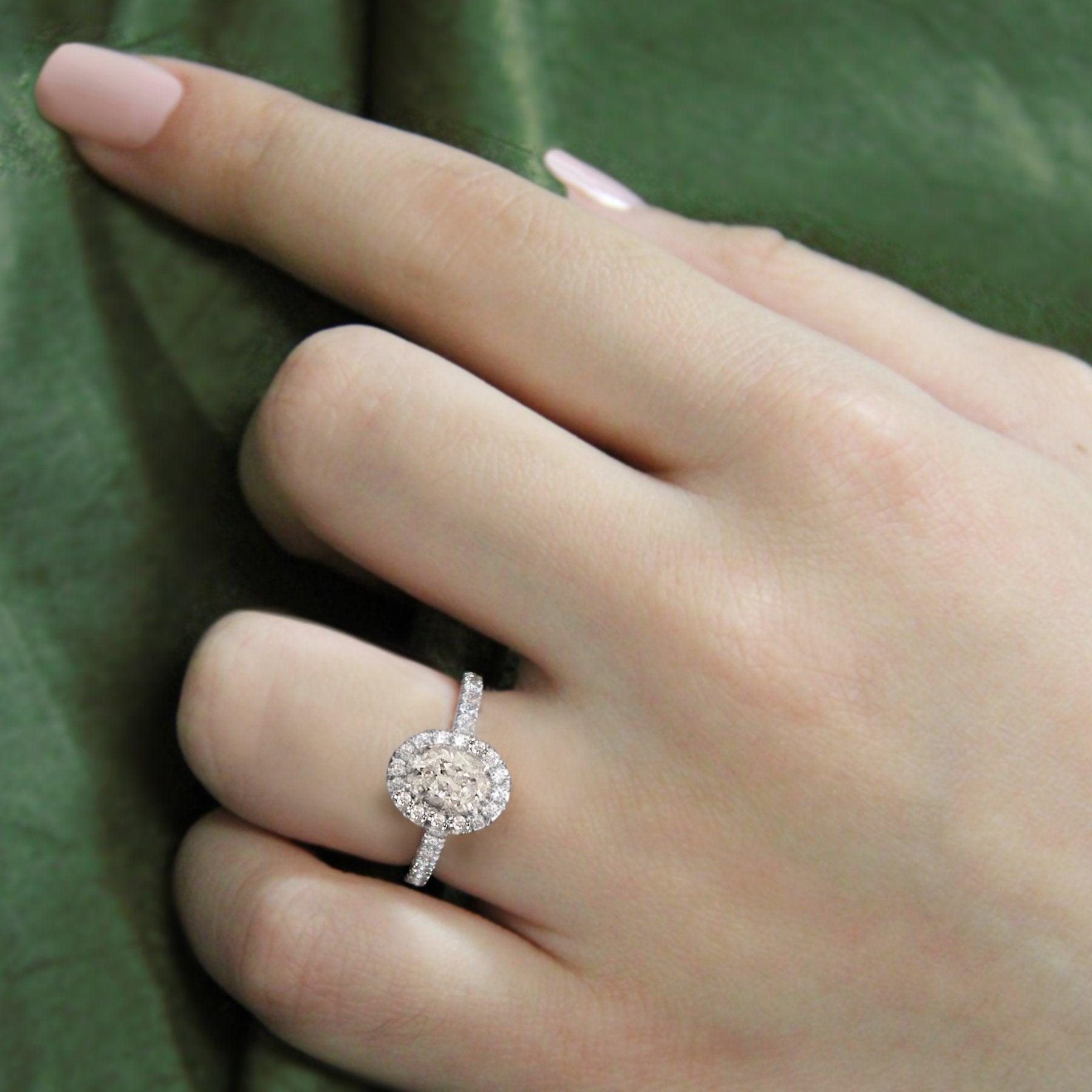 BW JAMES Engagement Rings "The Aurora" Halo Semi-Mount Diamond Ring