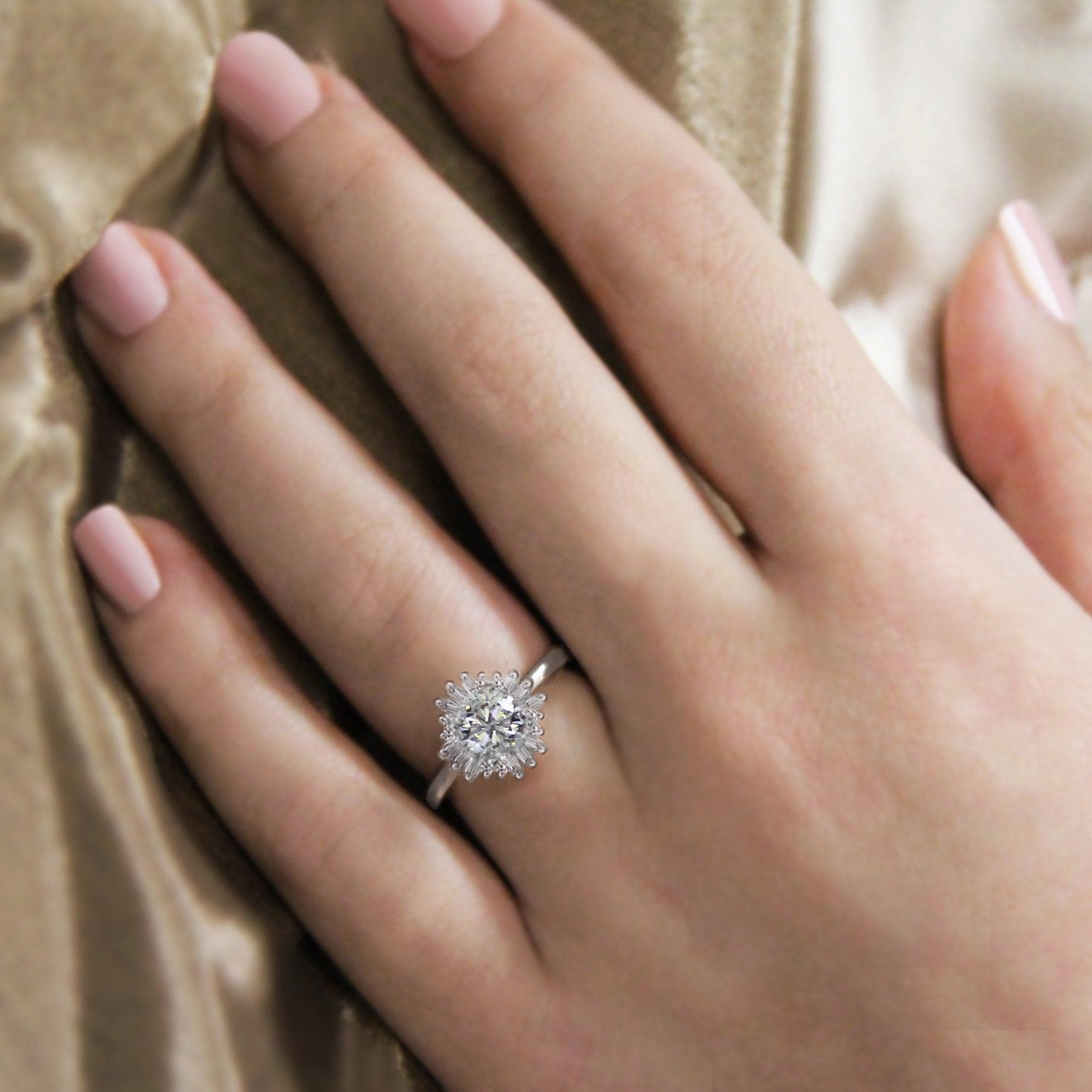 BW JAMES Engagement Rings " The  Avalon" Halo Semi-Mount Diamond Ring