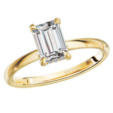 BW JAMES Engagement Rings "The Camilla" Emerald Cut Solitaire Hidden Halo Semi-Mount Diamond Ring