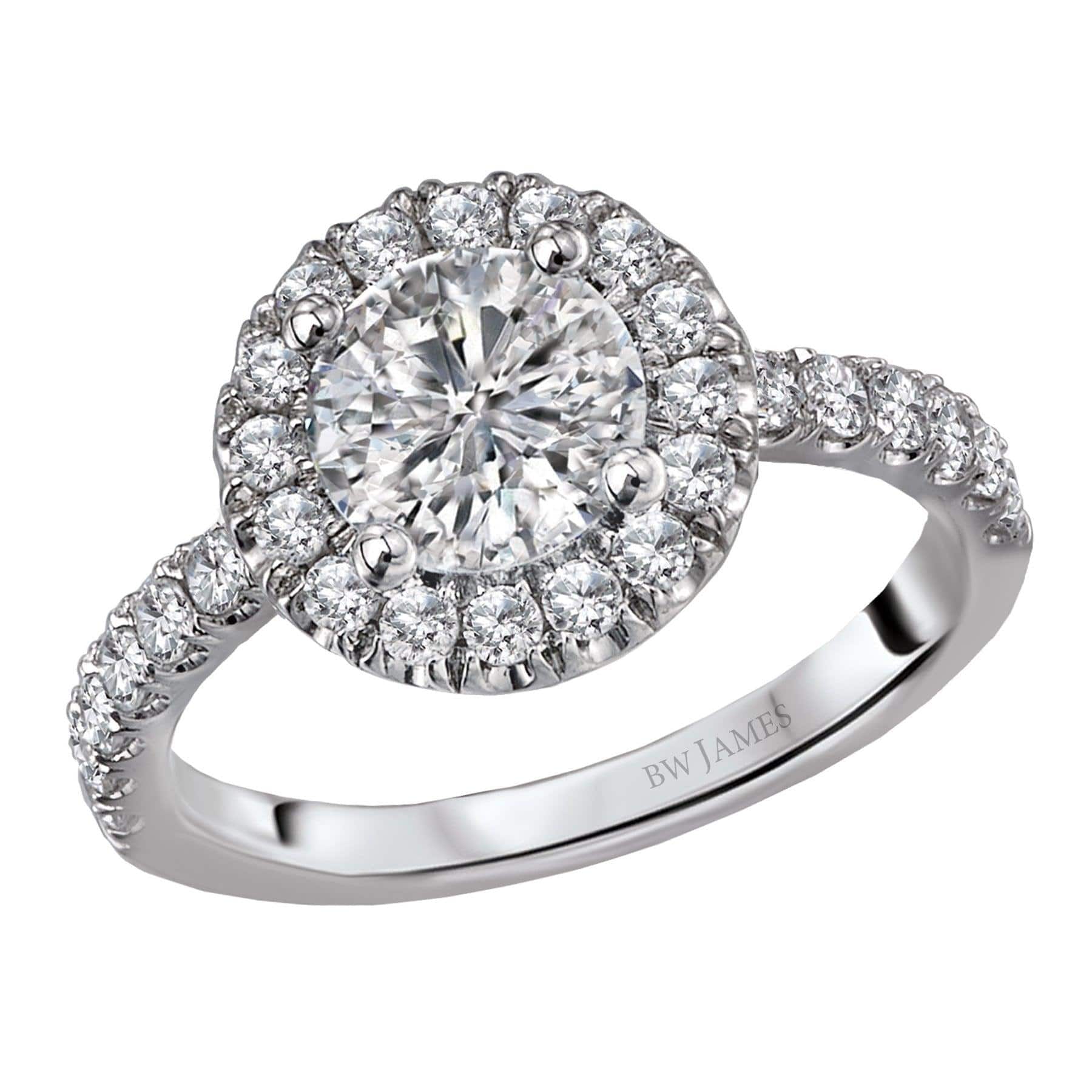 BW JAMES Engagement Rings " The Chelsea" Halo Semi-Mount Diamond Ring