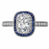BW JAMES Engagement Rings "The Cheyenne" Halo Semi Mount Diamond and Gemstone Ring